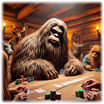 "BIGFOOT Poker Face" designed by ASScoozie