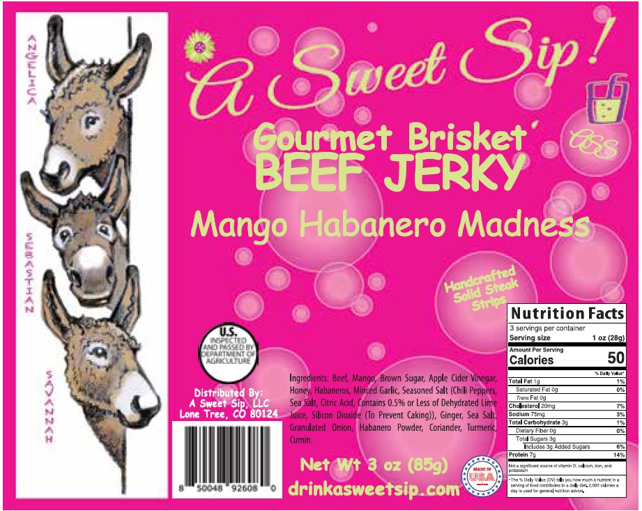 A Sweet Sip! Mango Habanero Madness Gourmet Brisket Jerky