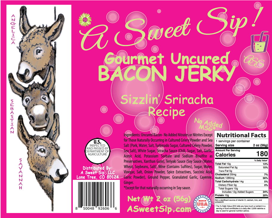 A Sweet Sip! Gourmet Uncured Sizzlin' Sriracha Recipe Bacon Jerky