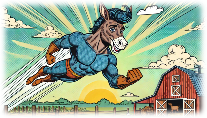 “Donkey Hero – Super Donkey” – ASScoozie Design on FrostBuddy Universal Buddy | A Sweet Sip