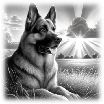 “German Shepherd – Sunlit Prairie” – ASScoozie Design on FrostBuddy Universal Buddy | A Sweet Sip