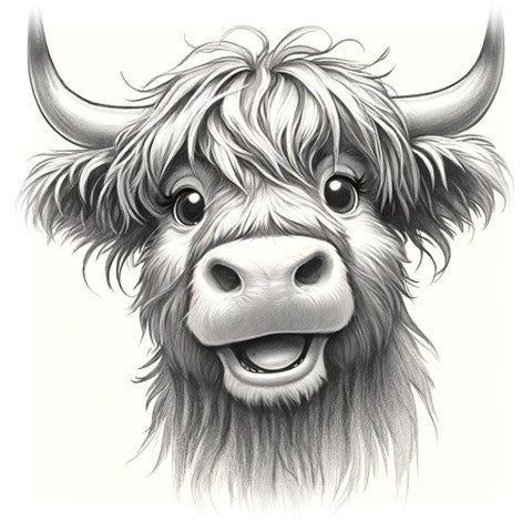 “Heavenly Highlander” – ASScoozie Exclusive Design on a Frostbuddy Universal Buddy Stainless Steel Can Cooler | Highland Cow Art Drinkware by A Sweet Sip!