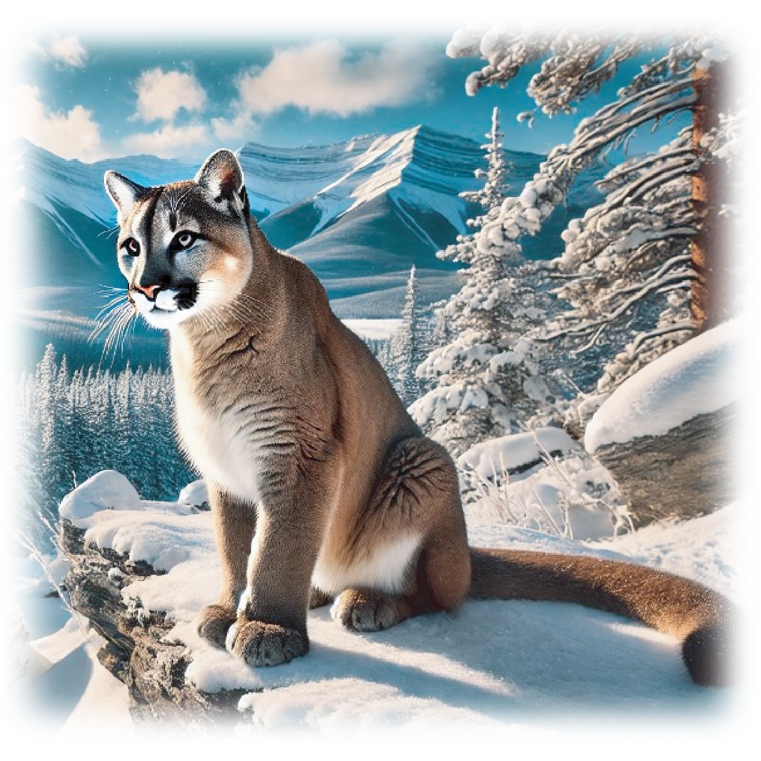 “Mountain Lion Warrior – Winter Prowl” – ASScoozie Design on FrostBuddy Universal Buddy | A Sweet Sip
