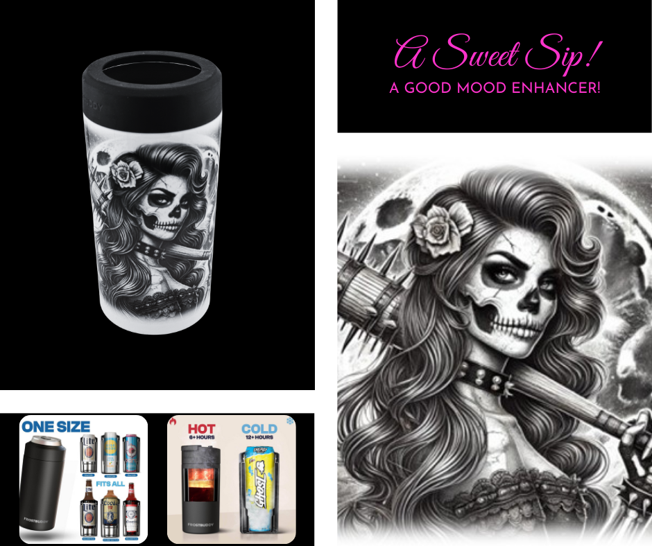 “Sugar Mama” – ASScoozie Exclusive Design on Frostbuddy Stainless Steel Can Cooler | Bold & Playful Drinkware by A Sweet Sip!
