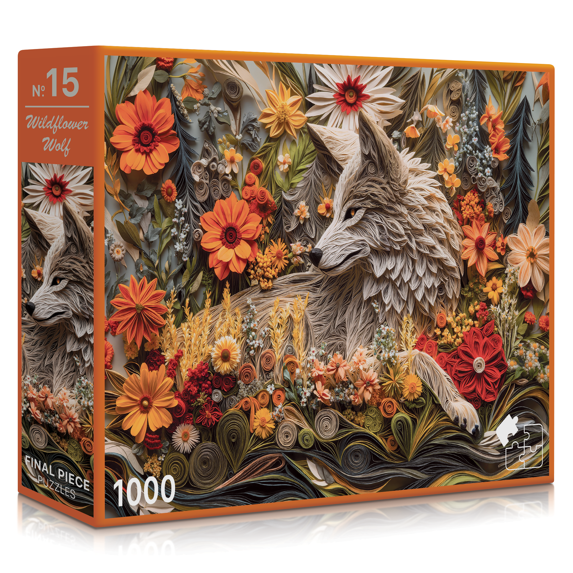 No. 15 - Wildflower Wolf | 1000-Piece Jigsaw Puzzle | A Sweet Sip!