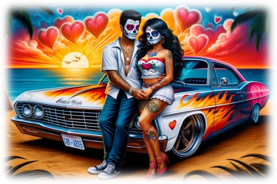 "Sunset Lovers" designed by ASScoozie