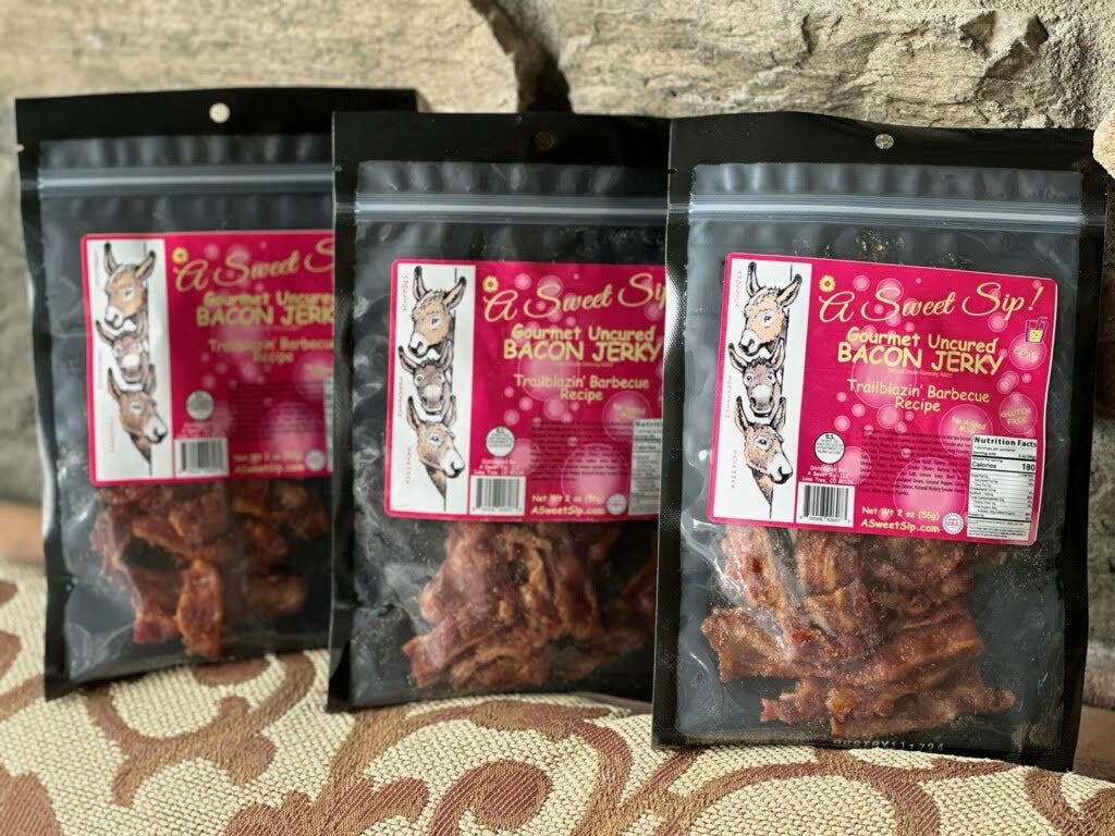 A Sweet Sip! Gourmet Uncured Trailblazin' BBQ Recipe Bacon Jerky